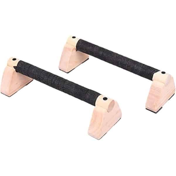 Pompstangen Krachttraining - Parallettes Trainingsuitrusting - Thuis Sportschool - Ergonomische Houten Handgrepen - 20 x 30 cm