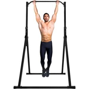 Power Tower Krachtstation - Optrekstang Dipstation - Thuisfitness Krachttraining - Stabiele Driehoekige Structuur - 200 kg Draagvermogen - Zwart