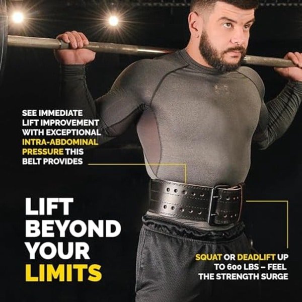 Premium gewichtsriem van 5 mm van echt leer | Comfortabele deadlift en powerlifting riem voor krachttraining
