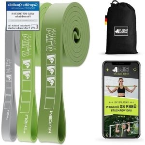 Premium weerstandsbanden - krachttraining pull-up band voor pull-ups - fitnessbandenset voor weerstandstraining - sportband voor crossfit en stretching - inclusief tas en trainingsprogramma