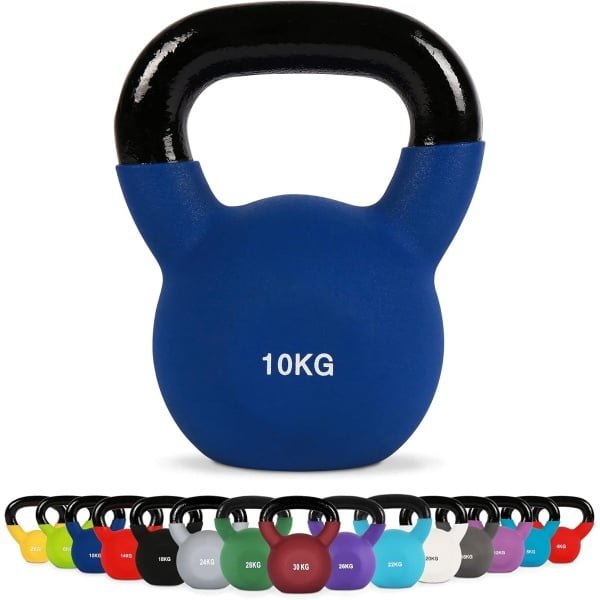 Professionele Neopreen Kettlebell 2-30 kg met Oefenposter voor Krachttraining