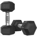 Professionele Zeshoekige Dumbbells - Rubber met Chromen Steel - Krachttraining Gewichten (Diverse kg)