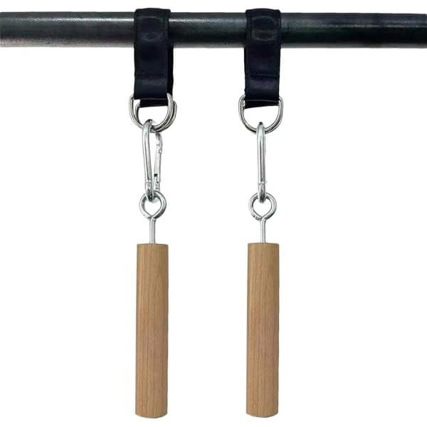 Pull Up Bal Grepen - Krachttrainer Onderarm - Onderarm Training - Niet Krakend Beukenhout - 45cm Lengte - Natuurlijk Hout