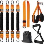 Pull-up assistentie set met verstelbare weerstandsbanden en voetsteunen voor krachttraining