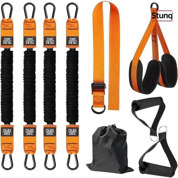 Pull-up assistentie set met verstelbare weerstandsbanden en voetsteunen voor krachttraining