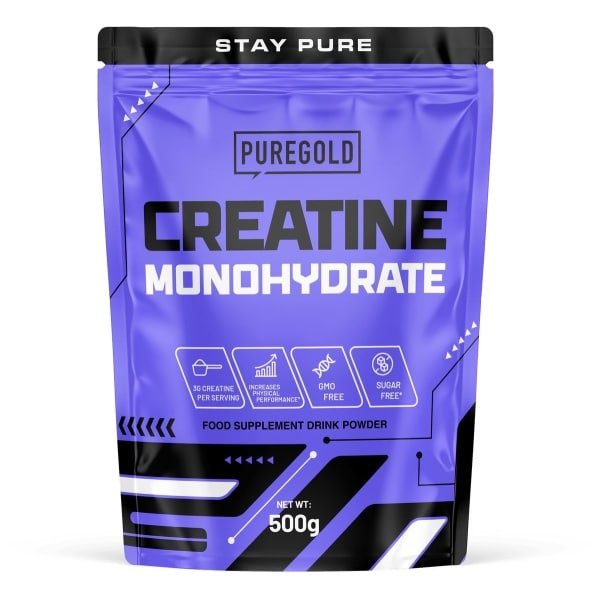 Pure Gold Creatine Monohydrate Poeder - Ongezoet - 500g - 3g Creatine per Portie, Vegan & GMO-vrij