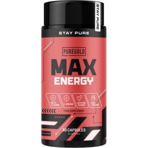 Pure Gold Max Energy Capsules - 60 Capsules - Pre-Workout met Cafeïne, Beta-Alanine & L-Arginine