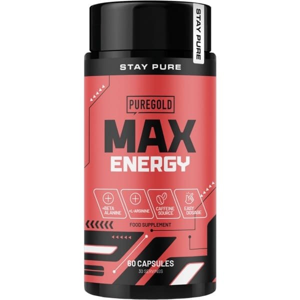 Pure Gold Max Energy Capsules - 60 Capsules - Pre-Workout met Cafeïne, Beta-Alanine & L-Arginine