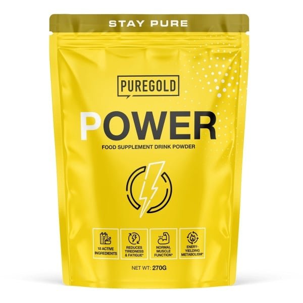 Pure Gold Power Pre-Workout Poeder - Cherry Lime - 270g - 18 Actieve Ingrediënten, Cafeïne & Plantenextracten