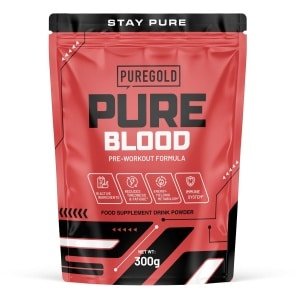Pure Gold Pure Blood Pre-Workout Poeder - Pink Lemonade - 300g - Met 18 Actieve Ingrediënten, Cafeïne & Creatine