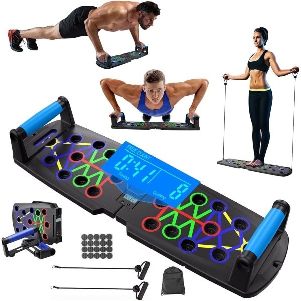 Push Up Board - Automatische Telling - Multifunctionele 30-in-1 Drukplank - Opvouwbaar Fitnessapparaat voor Thuis - Schouders - Borst - Rug - Triceps - Krachttraining - Fitnessapparatuur voor Mannen