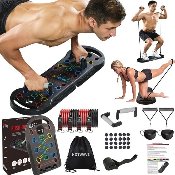 Push Up Board voor Krachttraining met Weerstandsbanden - Thuis Gymnastiek