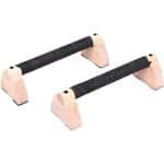 Push-up Standaard - Parallettes Bars - Krachttraining Thuis - Antislip Handgrepen - 30 cm - Houtkleur