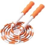 QTTVBTNA - 1 Stuk Sport Springtouw -Segment Tangle Free - Fitness Jump Rope Met Zachte Kralen - Voor Cardio Training Workout Conditie en Kracht - Speed Skipping Touw Voor Binnen en Buiten Sport - Duurzaam Lichtgewicht Makkelijk Meenemen- 2.6m-Oranje