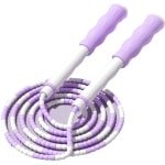 QTTVBTNA - 1 Stuk Sport Springtouw -Segment Tangle Free - Fitness Jump Rope Met Zachte Kralen - Voor Cardio Training Workout Conditie en Kracht - Speed Skipping Touw Voor Binnen en Buiten Sport - Duurzaam Lichtgewicht Makkelijk Meenemen- 2.6m-Paars