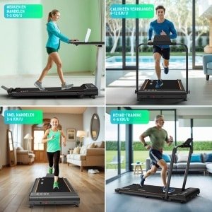 REN® Loopbanden Voor Thuis - Loopbanden Voor Thuis Inklapbaar - Loopbanden Voor Thuis Helling - Zwart - 116cm x 49cm x 13cm