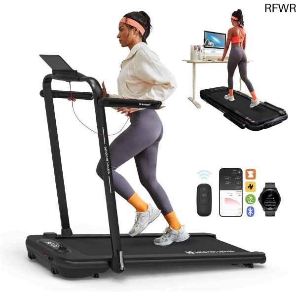 RFWR® Opvouwbare 3-in-1 Loopband voor Thuis en Kantoor 2,5 PK - Draagbare Loopmachine met Afstandsbediening en LED-display