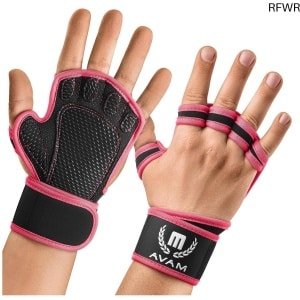 RFWR® Ventilerende Trainingshandschoenen voor Krachttraining met Verstelbare Polsbandages en Siliconen Grip