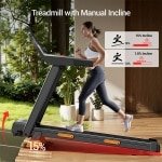 ROBORE SF20 opvouwbare loopband voor thuisgebruik met 15% hellingshoek, snelheid van 12 km/u, maximaal draagvermogen van 136 kg, stille borstelloze 3,0 pk motor, loopvlak van 97 x 40 cm, drievoudige schokdemping en 7-laags demping.