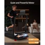 ROBORE U18F loopband met 15% hellingshoek, maximale snelheid van 10,5 km/u, 2,5 pk motor, 3 hellingsniveaus, maximaal draagvermogen van 136 kg, led-display, laag geluidsniveau, voor thuis en op kantoor
