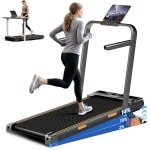 ROBORE X5F opvouwbare loopband met 14% hellingshoek, stille 2,5 pk motor, maximale snelheid van 10 km/u, draagvermogen van 150 kg, 3 hellingsniveaus, led-display en afstandsbediening.