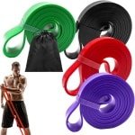 Rekbanden Set - Trainingsbanden Fitness - Krachttraining Thuis - Verschillende Weerstanden - 208 cm Lengte - Meerdere Kleuren