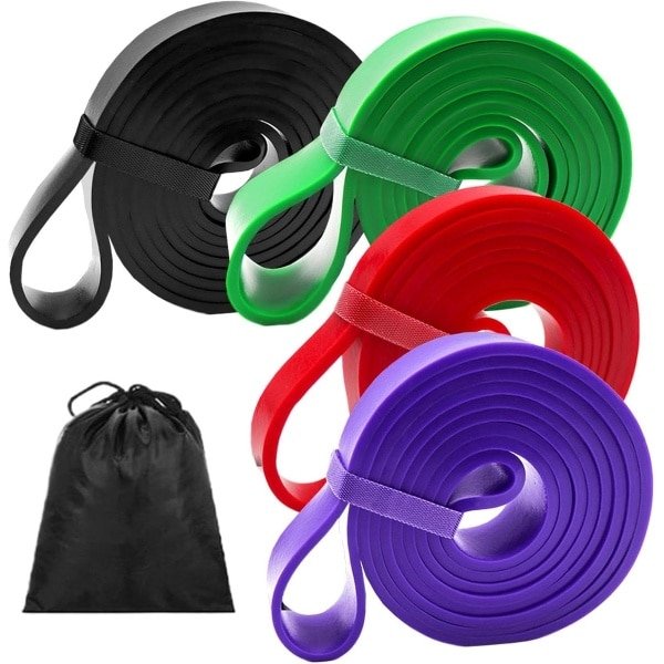 Rekbanden Set - Trainingsbanden Optrekbanden - Krachttraining Lichaamsstrekking - Verstelbare Weerstand - 2.08m Lengte - Multicolor