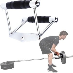 Roeigreep V-Bar - Fitness Accessoire - Krachttraining Rug - Antislip Rubberen Handgreep - 18 cm - Zwart