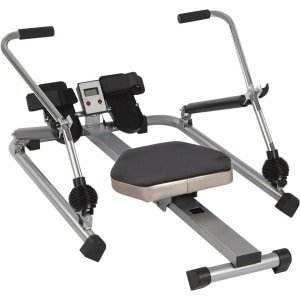 Roeimachine Hydraulisch - Roeitrainer Fitness - Cardio Training - Instelbare Weerstand - 15-55 kg - Zilver Zwart