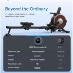 Roeimachine - Magnetische Roeitrainer - Roeiapparaat - App - Bluetooth - Dual Rail Systeem - Elektromagnetische Weerstand - 16 Weerstandsniveaus - Dual Rail Systeem - Stil & Krachtig - 160 kg Belastbaar