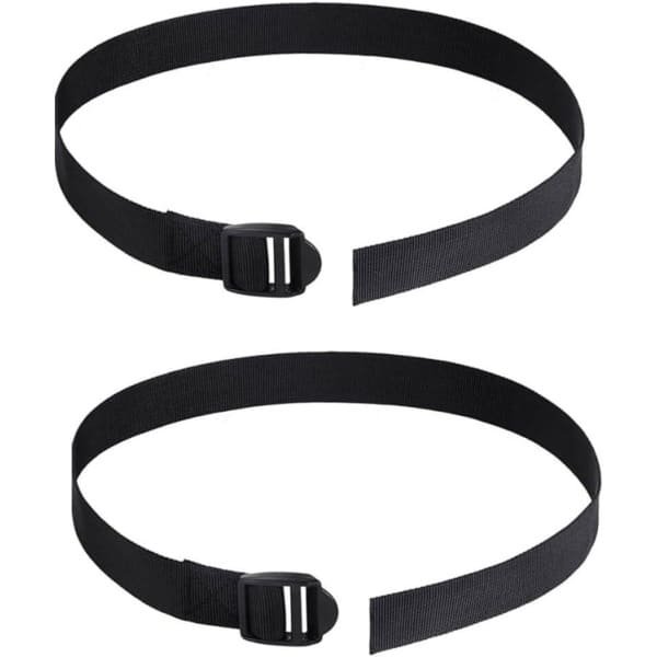 Roeiriemen Set - Voetriemen Fitness - Roeitraining - Verstelbaar Nylon - 2 Stuks - Zwart