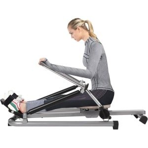 Roeitoestel Thuis - Cardio Machine - Full Body Workout - Hydraulische Weerstand - 106cm Lengte - Zilver Zwart