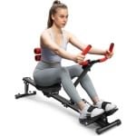 Roeitrainer Inklapbaar - Hometrainer - Roeimachine Fitness - Zwart en Rood