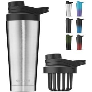 Roestvrijstalen Shakerfles voor Eiwitmixen en Pre-Workout - 24oz Geluidsvrij Ontwerp