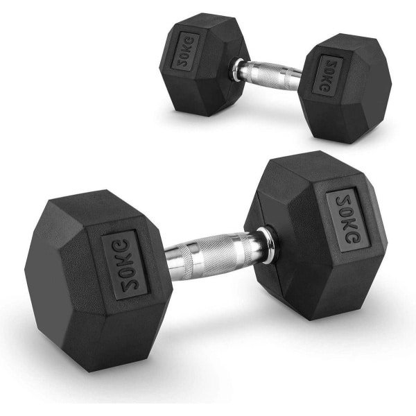 Rubber halter hex halve compacte halter krachttraining fitness en spieropbouw - 1 x 20 kg