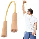Rug Oefenband Elastisch - Weerstandsband Krachttraining - Fysiek Werk Oefening - Houten Anti-slip Handvatten - 75 cm - Niet gespecificeerd