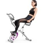 SAVI®Hometrainer Fiets - Hometrainers Fitness - Hometrainer - Paars - 133cm x 25cm x 47cm