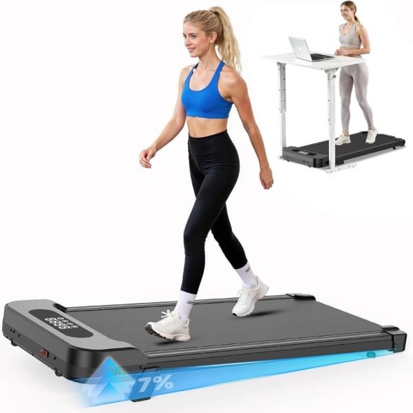 SNJY® Loopband Inklapbaar - Opvouwbare Loopband - Wandelband - Walking Pad Treadmill - Helling - 1-8 km/u - Zwart