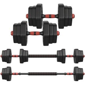 SONGMICS SYL200B01 - halterset met Verbindingsstang - Hexagon Vorm - 20 kg - Voor Krachttraining