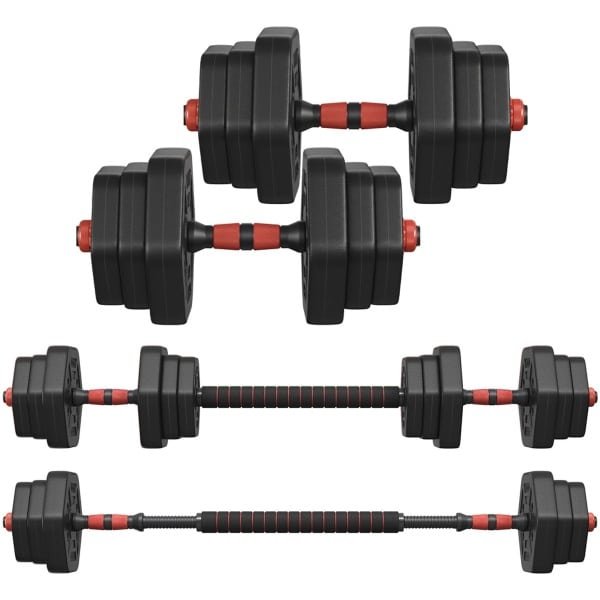 SONGMICS SYL200B01 - halterset met Verbindingsstang - Hexagon Vorm - 20 kg - Voor Krachttraining