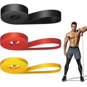 Sander Shop Fitnessbanden, set weerstandsbanden met 3 verschillende niveaus, weerstandsbanden, elastische band, sport, gymnastiekband, trainingsbanden, set voor fitness/yoga/krachttraining, voor mannen en vrouwen