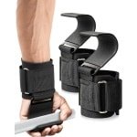 Sander Shop Gewichtheffen Haken Paar, Gewichthefhaken Met Antislip Rubberen Coating, Gewatteerde Polssteun 5mm Neopreen, Weightlifting Hooks Voor Deadlifts, Pull Ups, Krachttraining - 600 LBS (272kg)