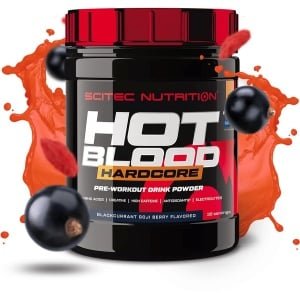 Scitec Nutrition® - Hot Blood Hardcore (375 gram - Blackcurrant/Goji Berry) - Cassis/Goji - 30 doseringen - krachtige pre workout formule - poeder - pre-workout