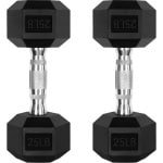 Set Dumbbells 11.3 kg - Zeshoekige Halter met Antislip Grip voor Krachttraining
