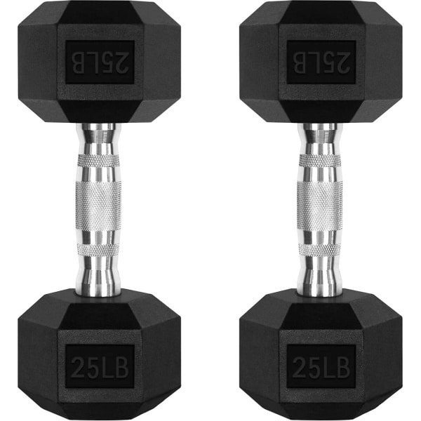 Set Dumbbells 11.3 kg - Zeshoekige Halter met Antislip Grip voor Krachttraining