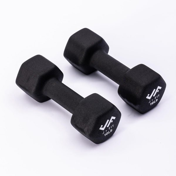 Set Dumbbells 4,5 kg Neopreen Halter Set - Antislip Zeshoekig met Kleurcode voor Fitness en Krachttraining