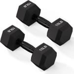 Set Dumbbells 6.8kg Rubber Zeshoekig met Antislip Handvat voor Fitness & Krachttraining