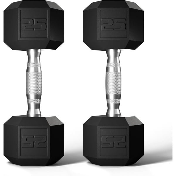 Set Dumbbells Rubber Gecoat voor Krachttraining en Fitness Thuis