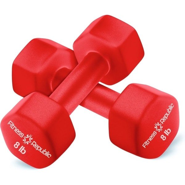Set Halters Neopreen Antislip Zeshoekig voor Krachttraining en Fitness