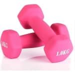 Set Neopreen Halters 1 kg - 2 Stuks Roze - Thuisfitness en Krachttraining - Comfortabele Grip - Voor Dames en Kinderen